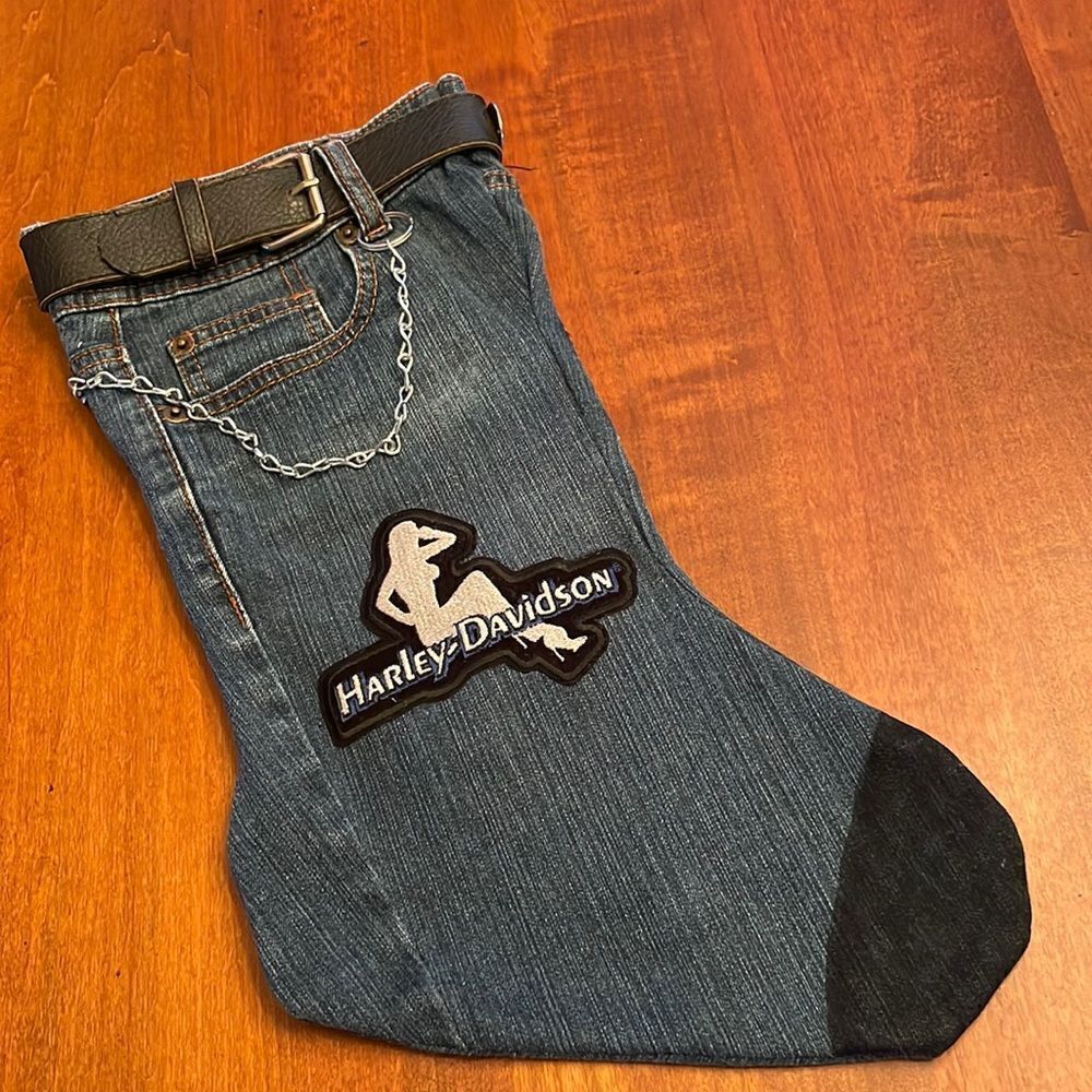 Handmade Harley Davidson Christmas Stocking